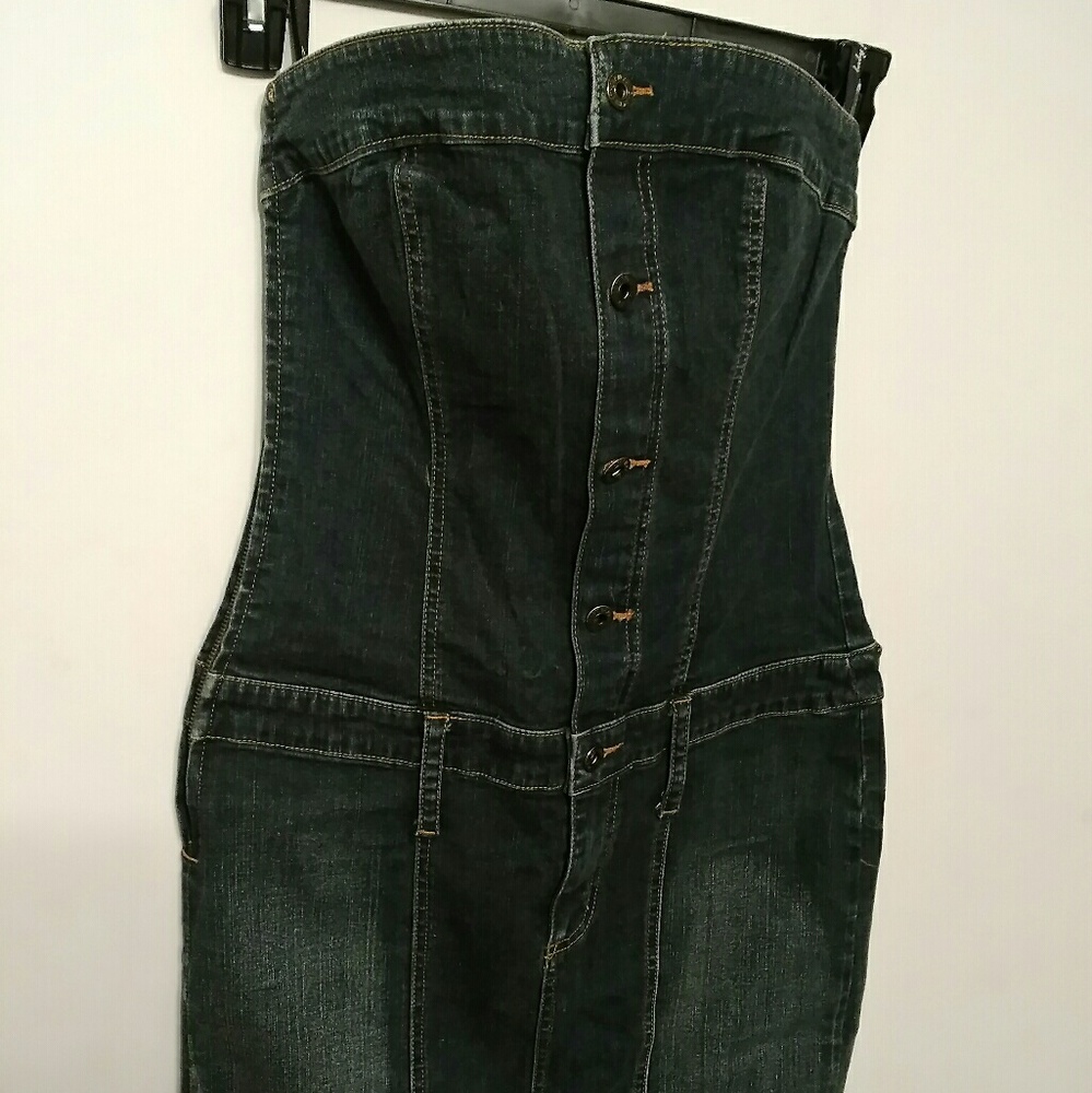 Baby Phat denim strapless dress